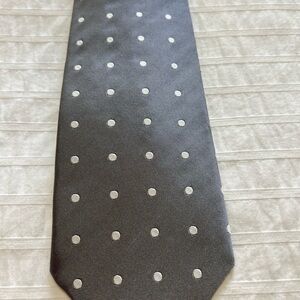 Brooks Brothers Gray Silk Polka Dot Tie